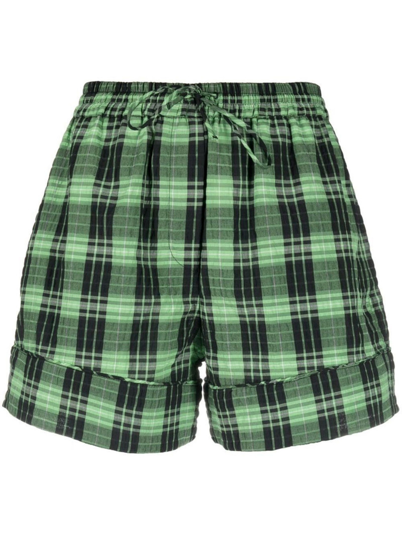 plaid-check drawstring shorts 1