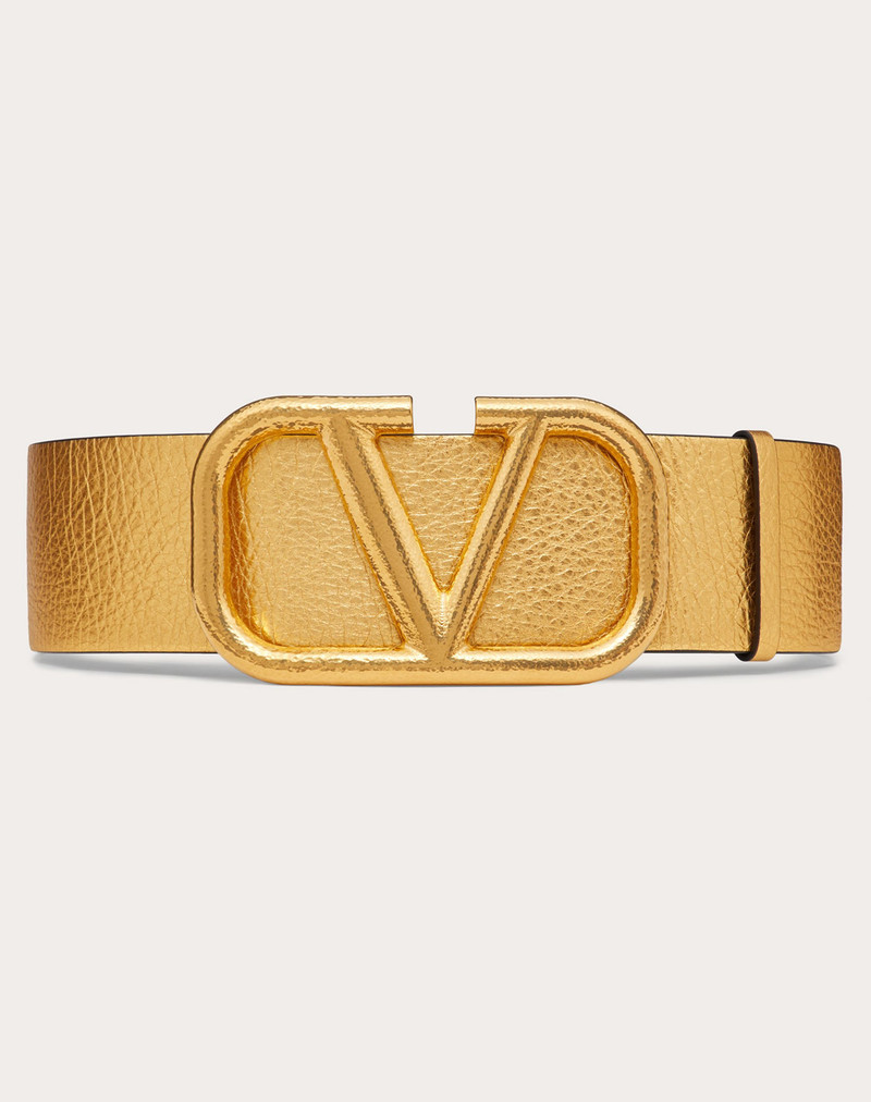 VLogo Signature Metallic Grainy Calfskin Belt 70 mm 1