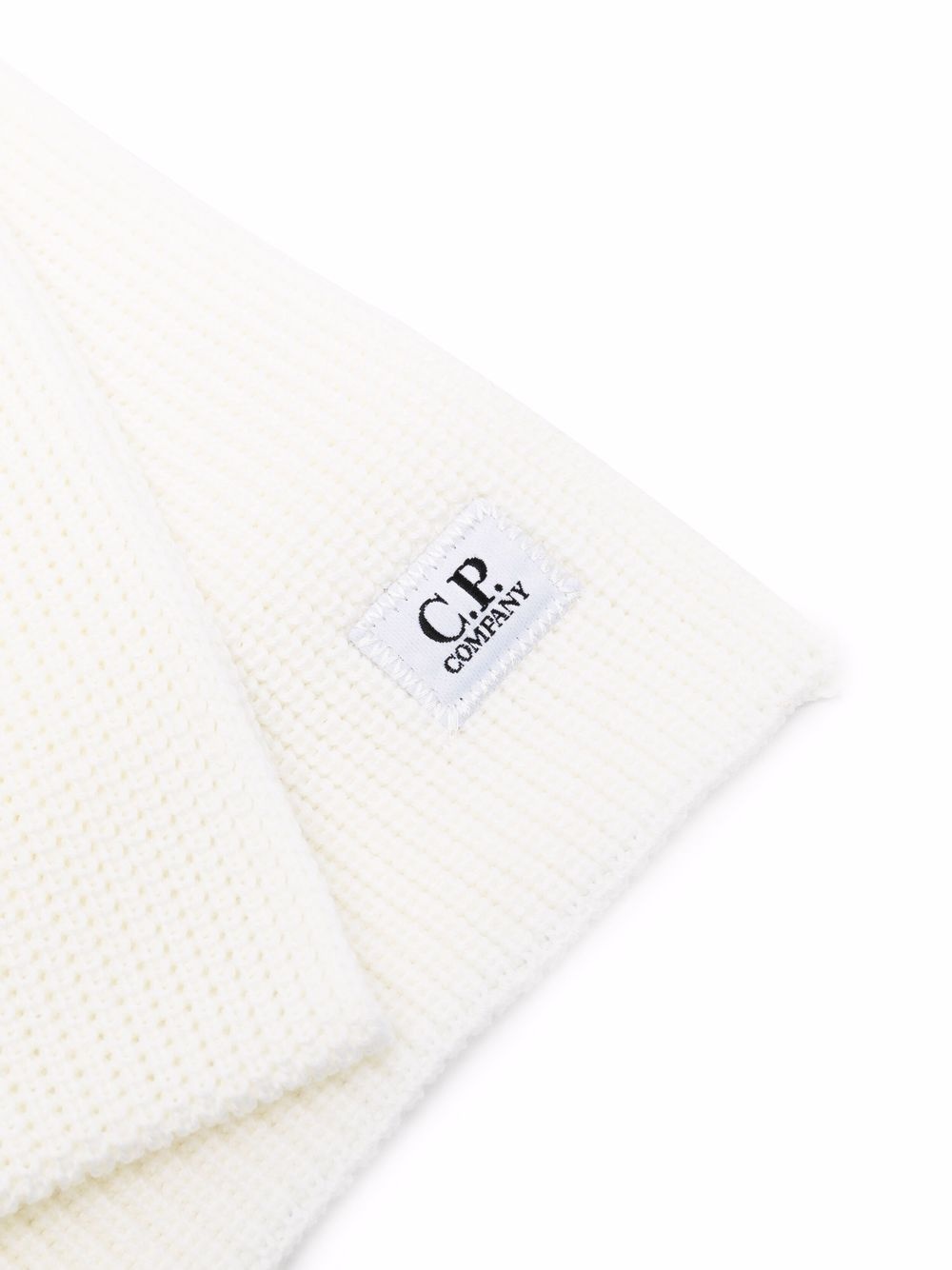 logo-patch knitted scarf - 3