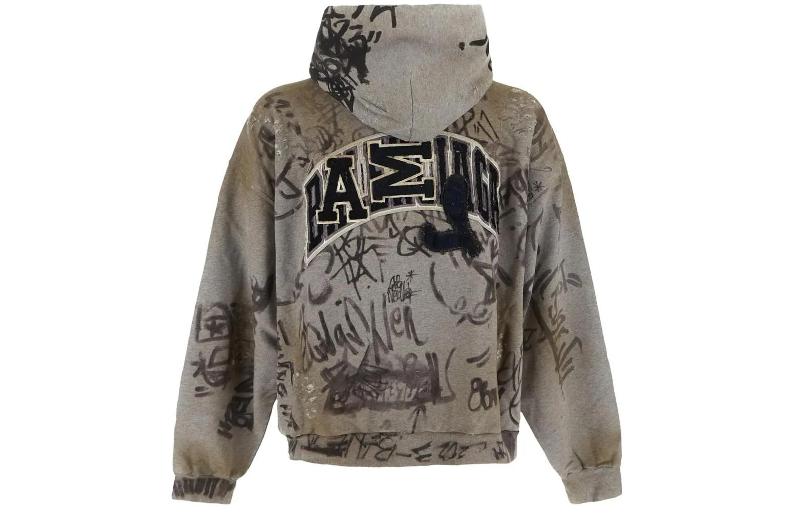 Balenciaga Scribbled Medium Fit Hoodie 'Grey' 744457TOVA81300 - 2