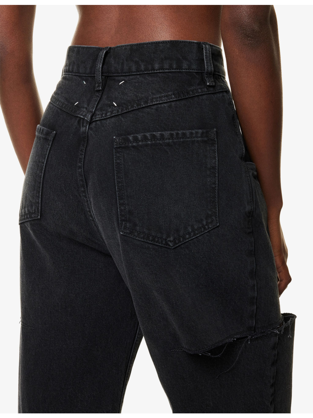 Cut-Out Wide-Leg Denim Jeans - 5