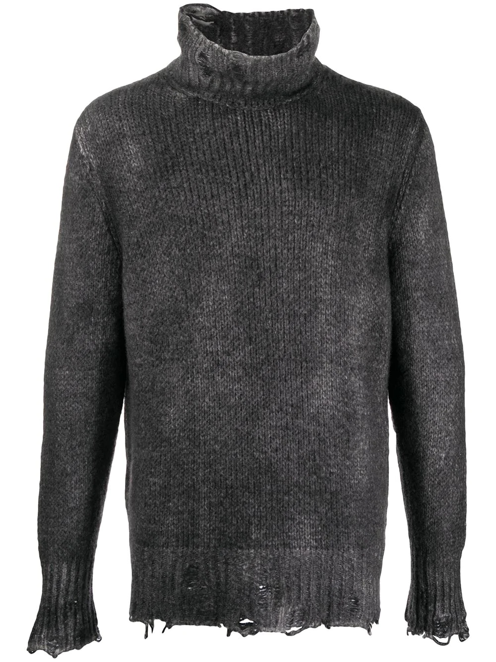 distressed ribbed knit jumper - 1