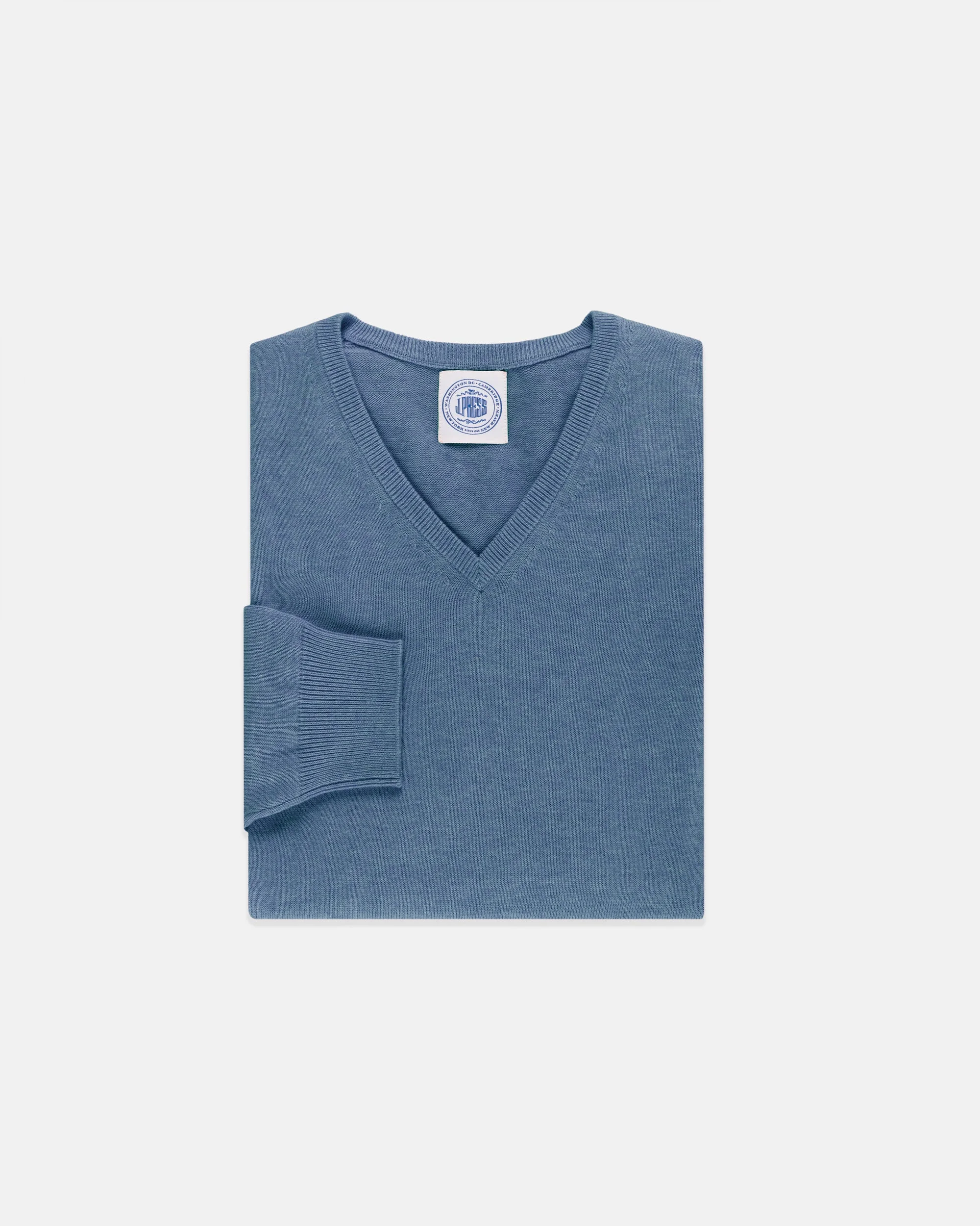 COTTON/CASHMERE V-NECK SWEATER - 1