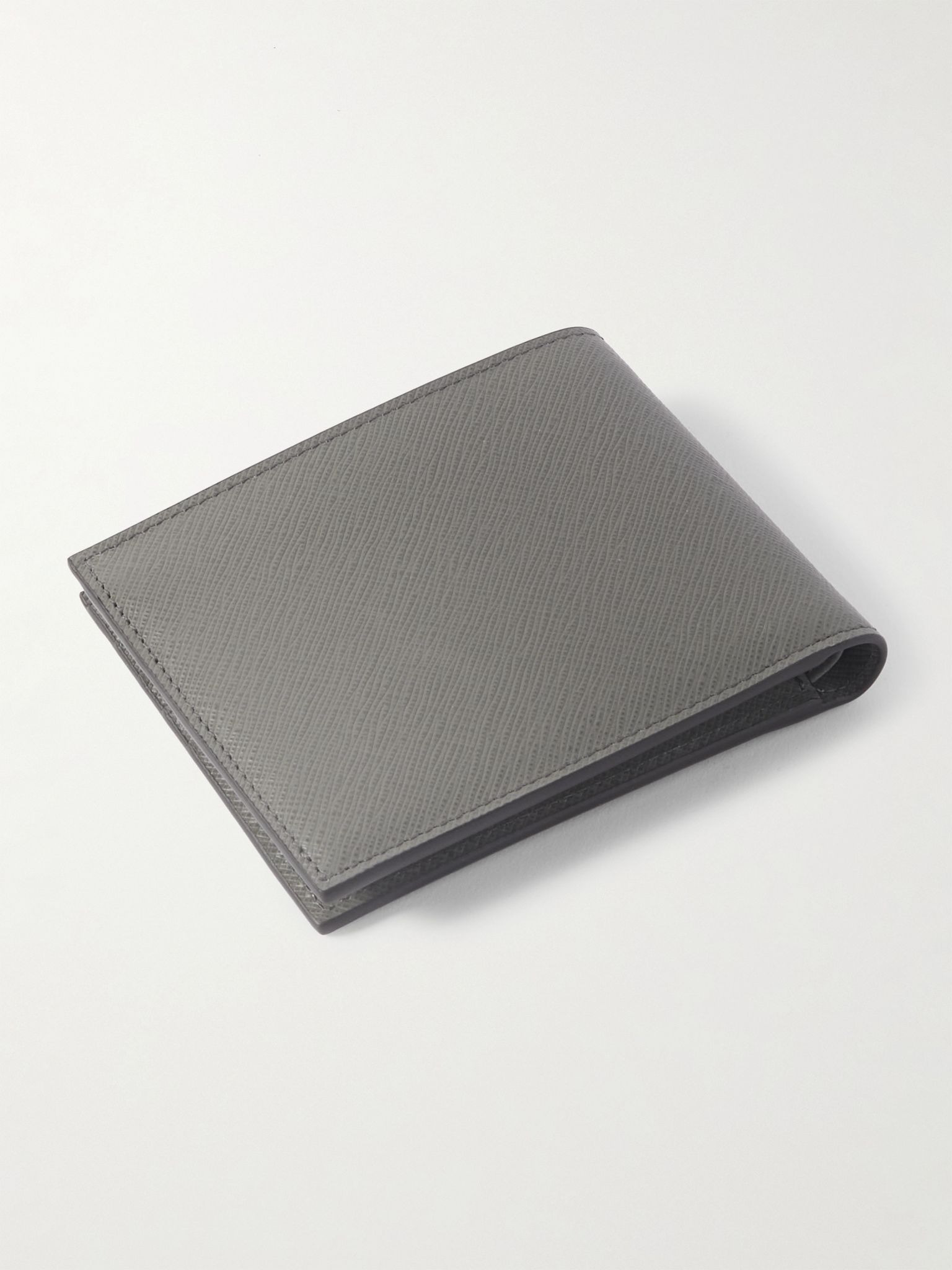 Sartorial Cross-Grain Leather Wallet Gray - 2