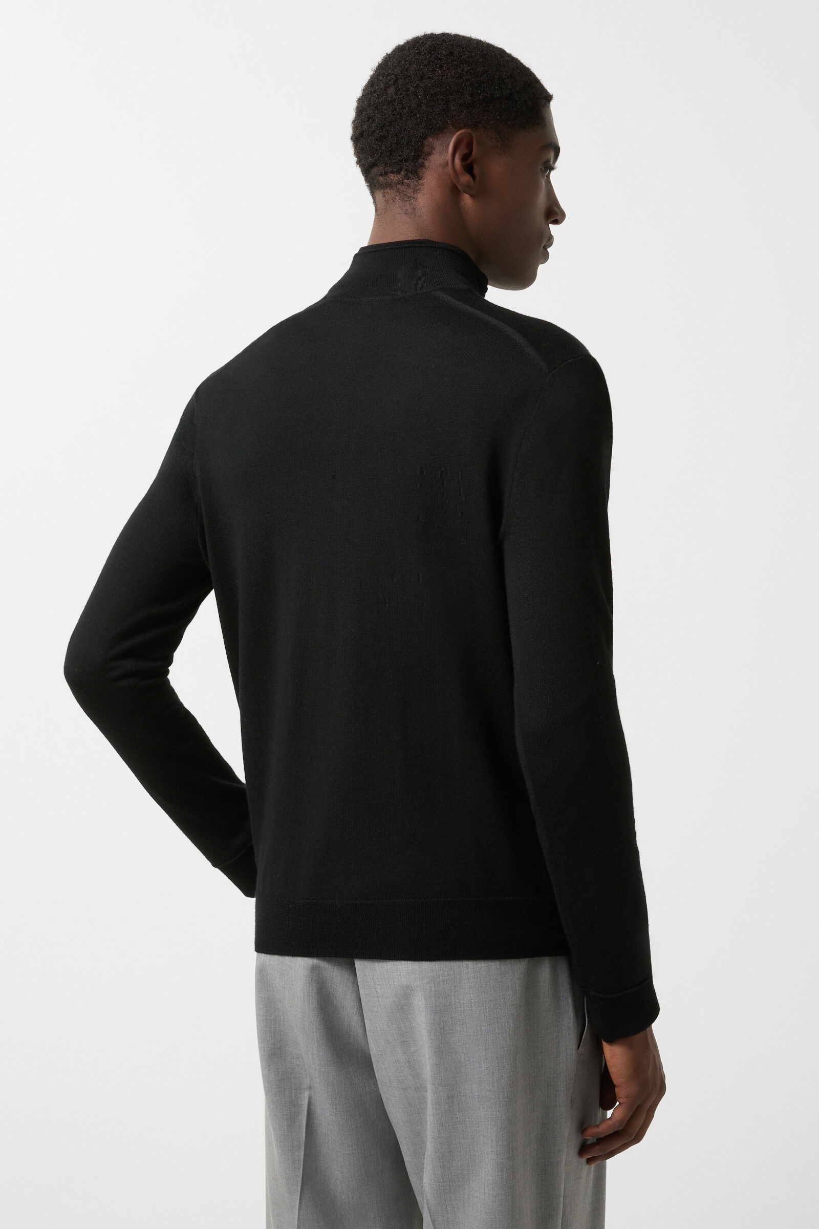 Ouri Half-zippered sweater in Black - 3
