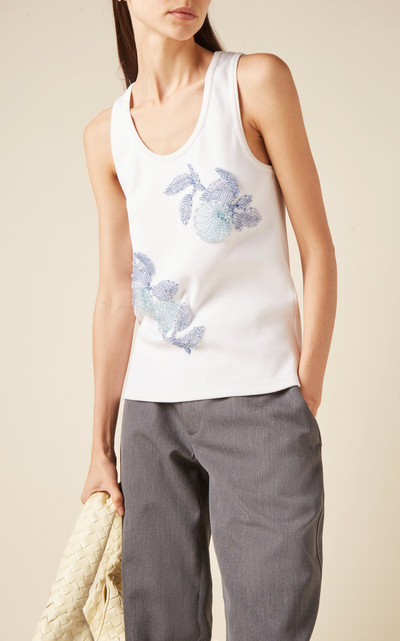 Bottega Veneta Beaded Cotton Tank Top white outlook