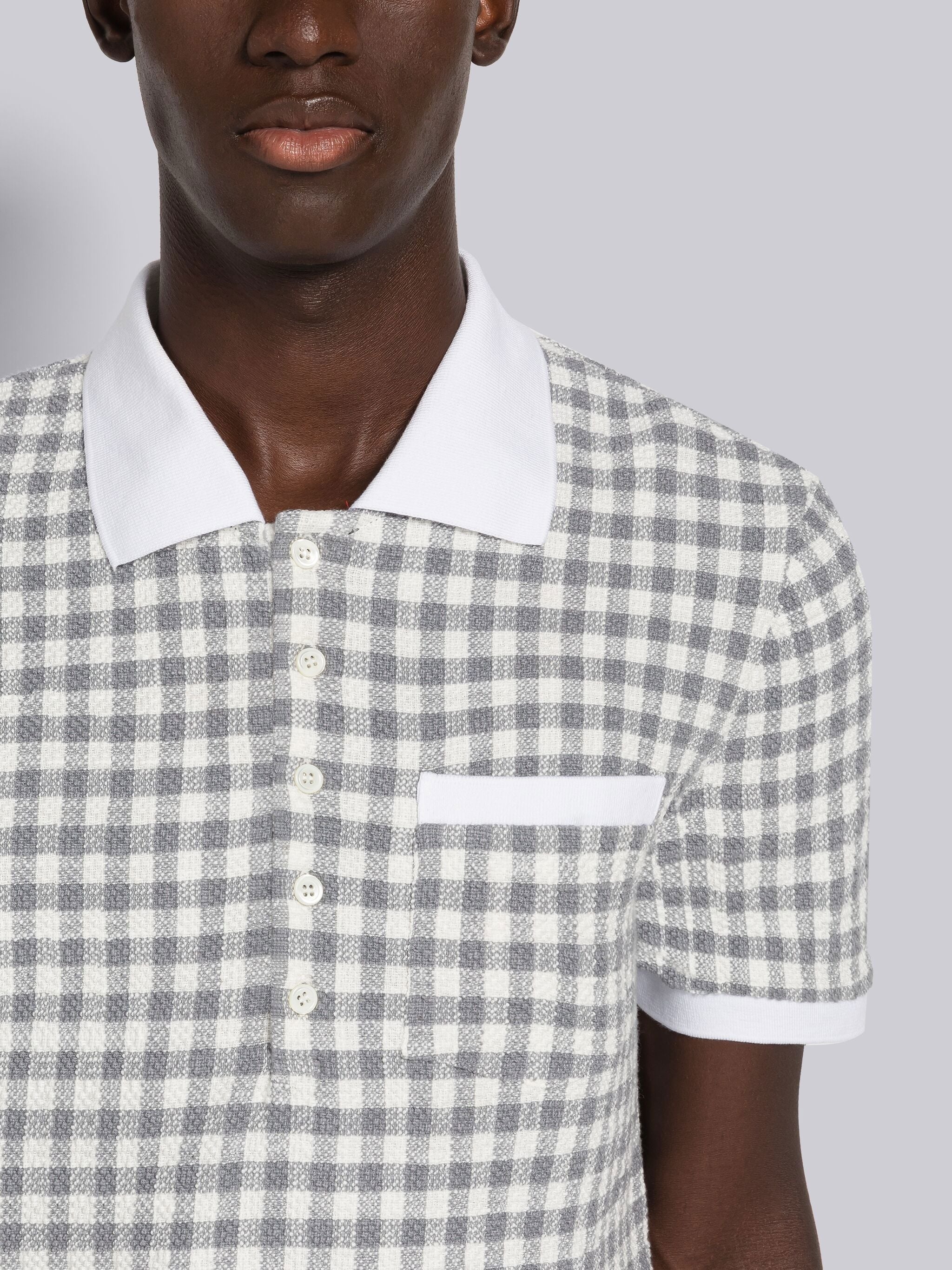Gingham Short Sleeve Pocket Polo - 5