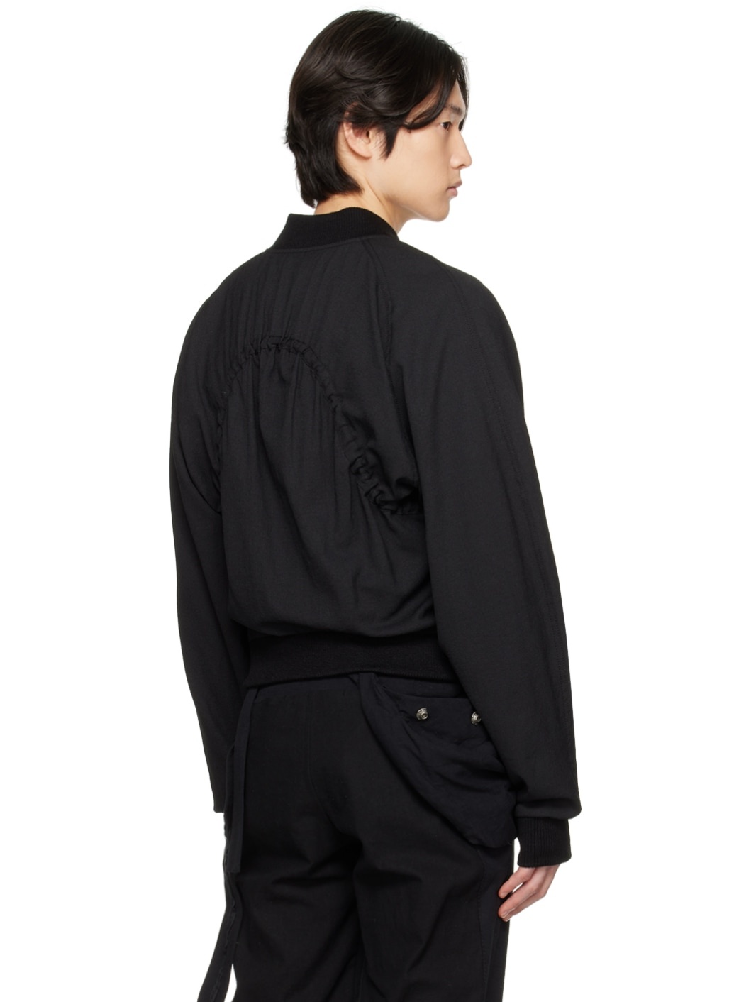 Black Reversible Bomber Jacket - 3