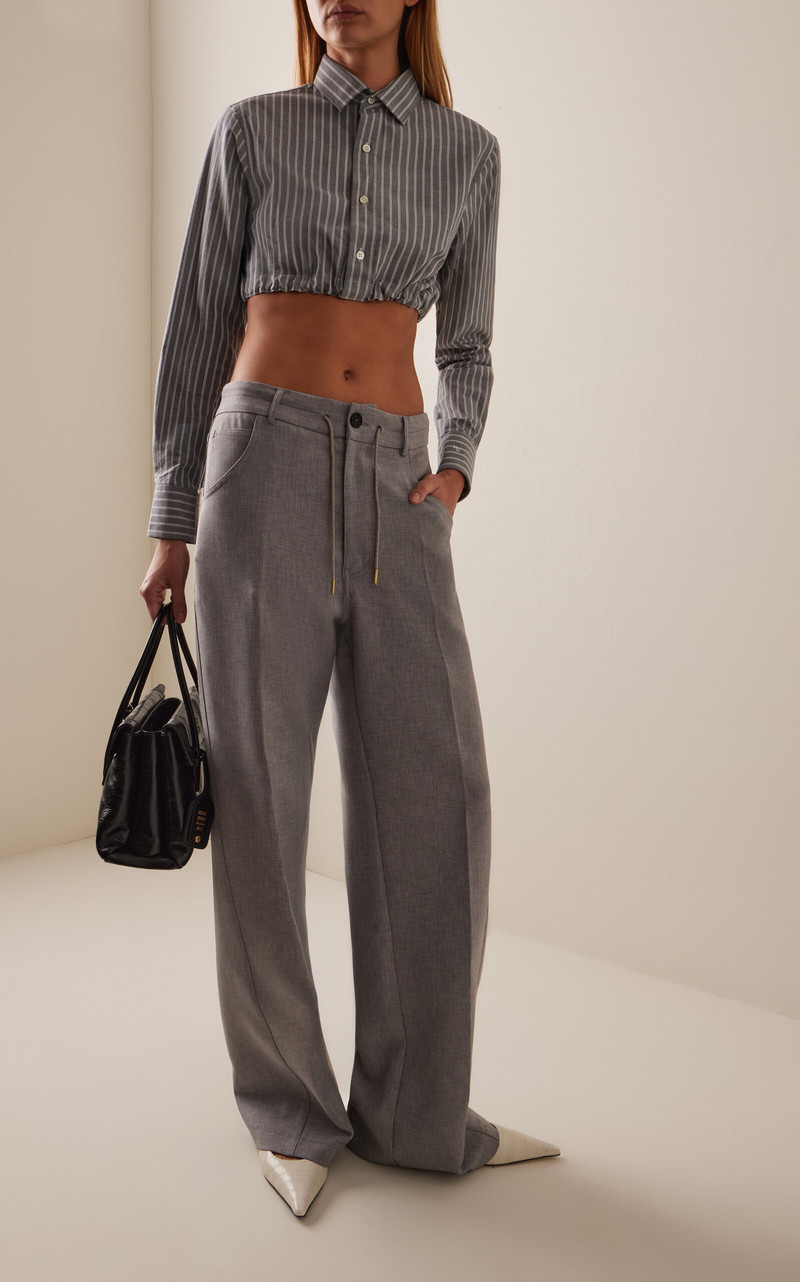 HommeGirls® Cropped Cotton Shirt stripe outlook