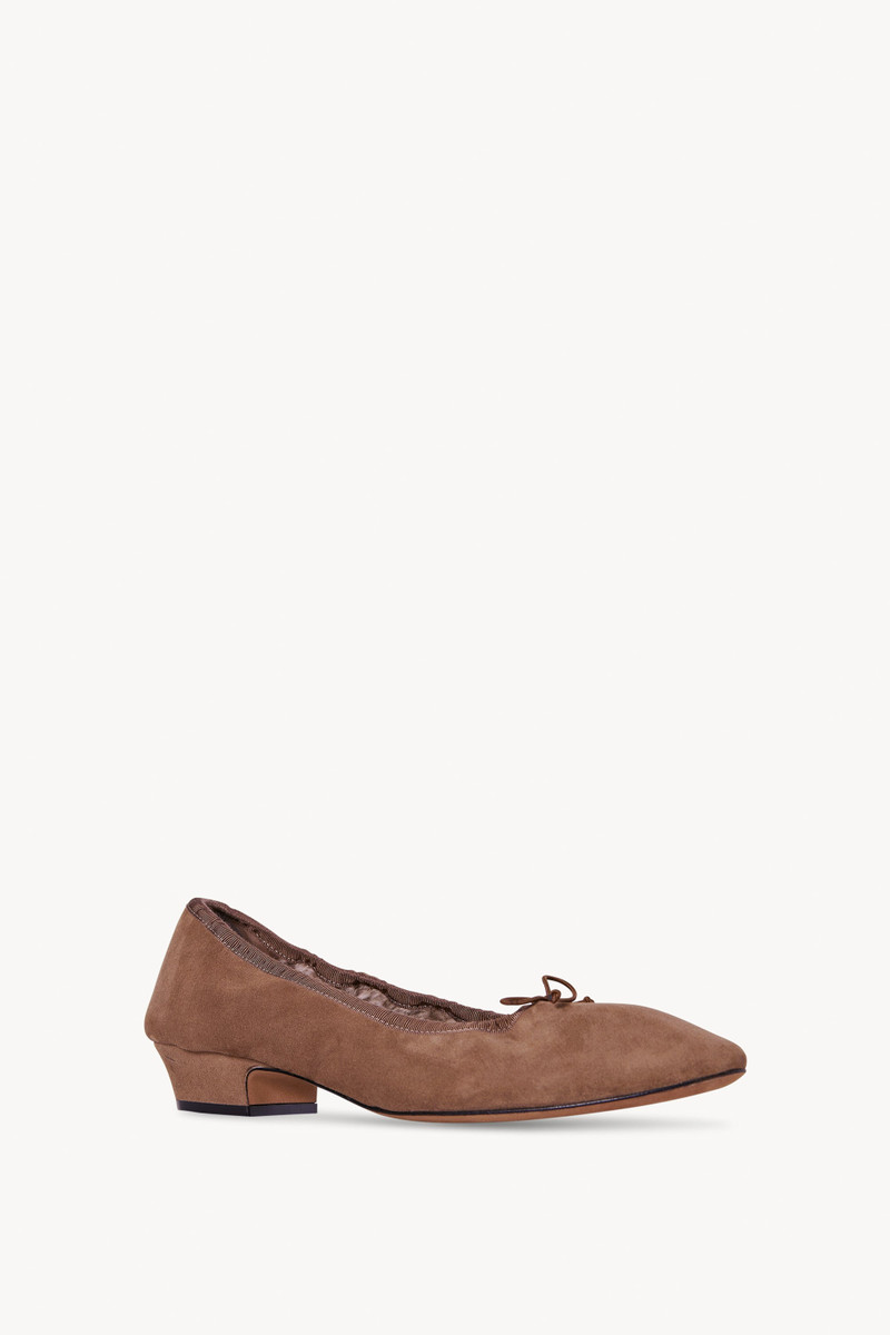 The Row Awar Heeled Ballerina in Suede outlook