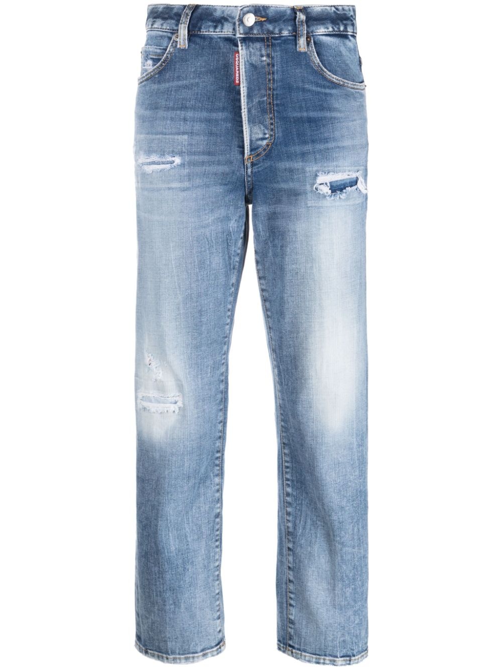 high-rise straight-leg jeans - 1