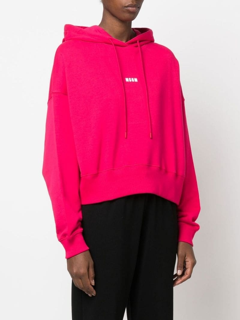 logo-print drawstring hoodie - 4