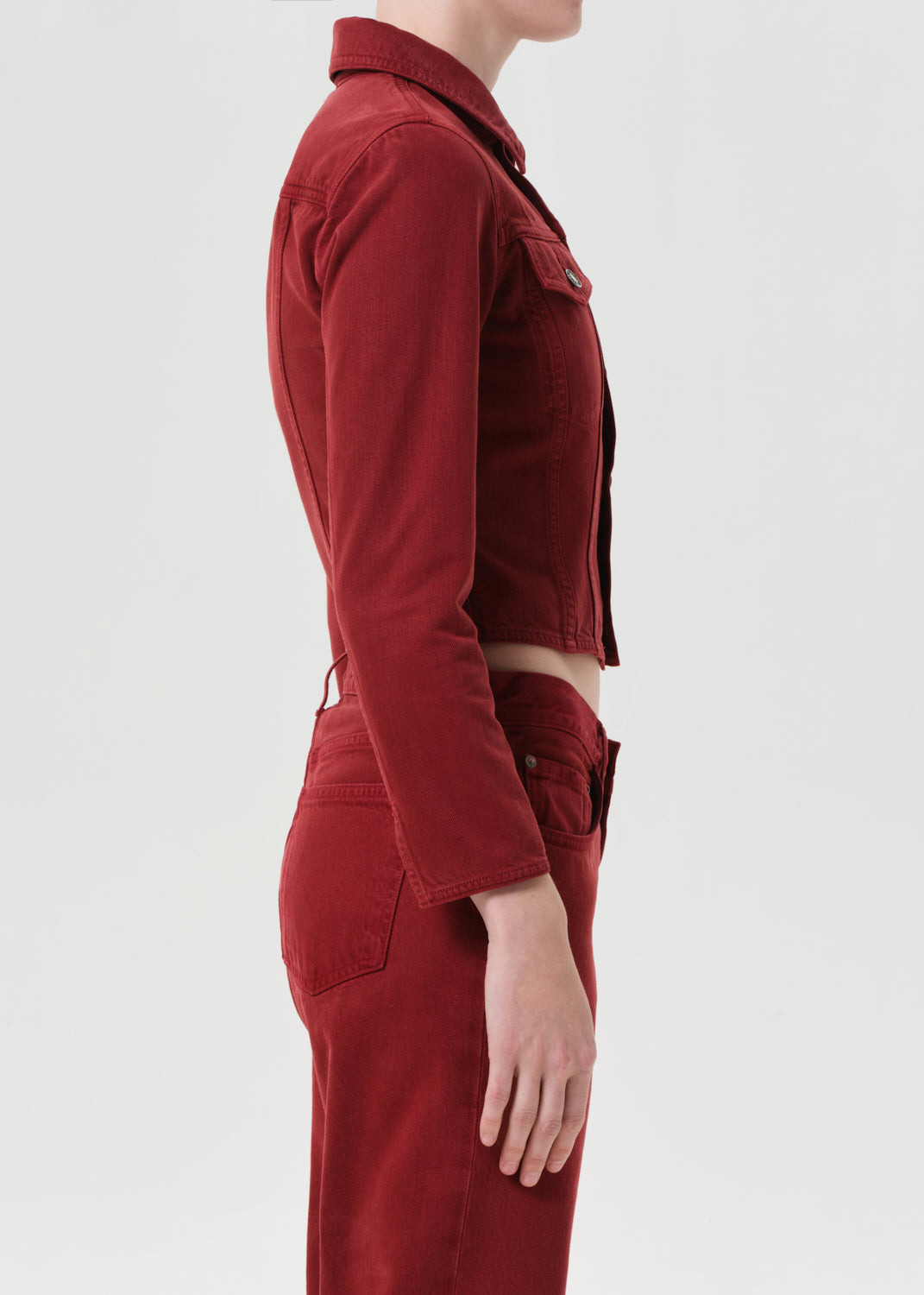 CONTOURED JACKET IN BRICK - 4