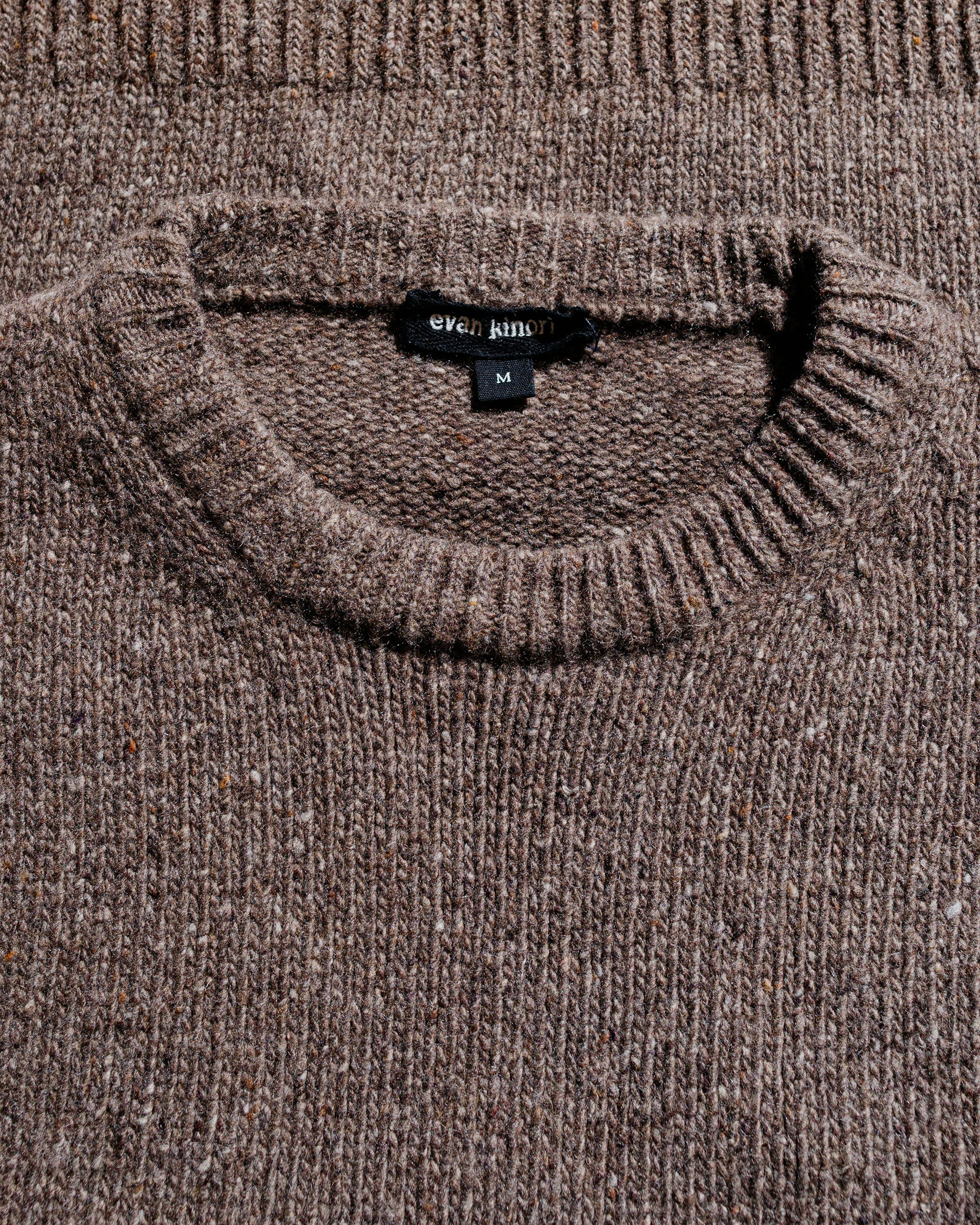 Crewneck Sweater Recycled Cashmere/Wool Tweed Light Brown - 5
