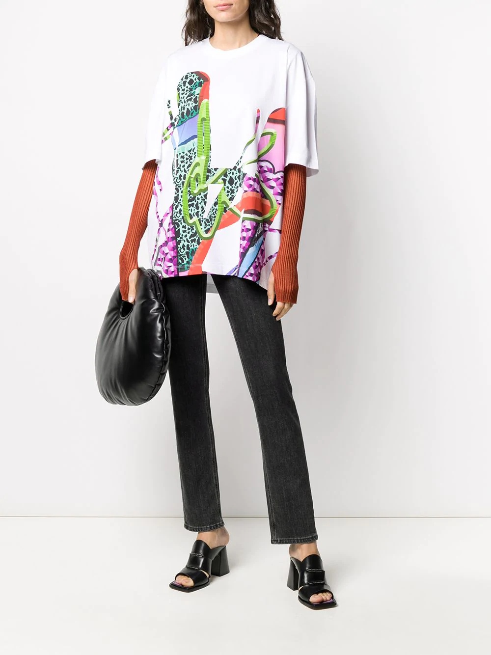 abstract print oversized T-shirt - 2