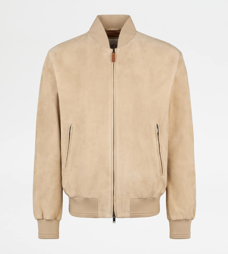 PASHMY BOMBER JACKET IN SUEDE - BEIGE 1