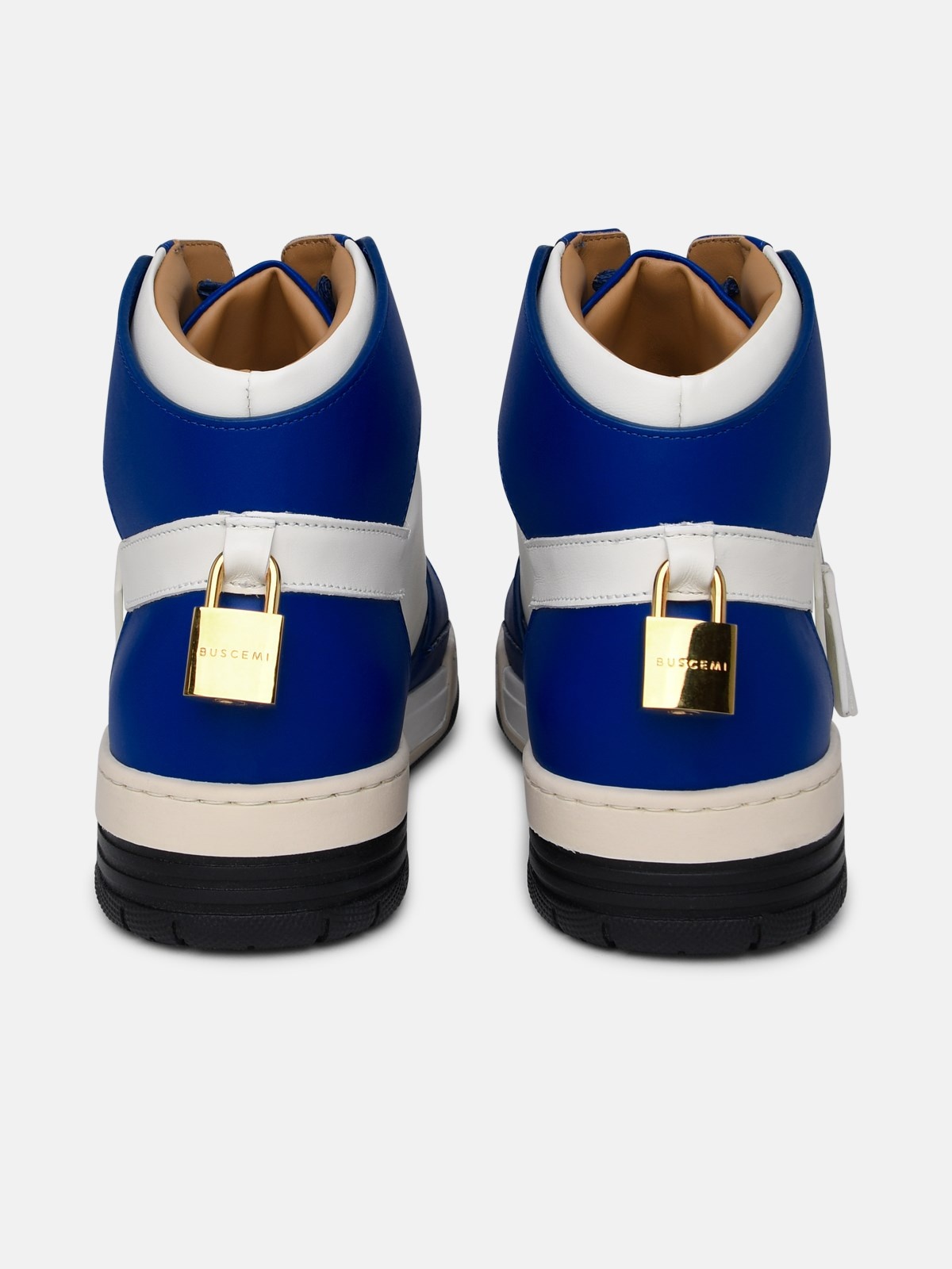 'AIR JON' WHITE AND BLUE LEATHER SNEAKERS - 4