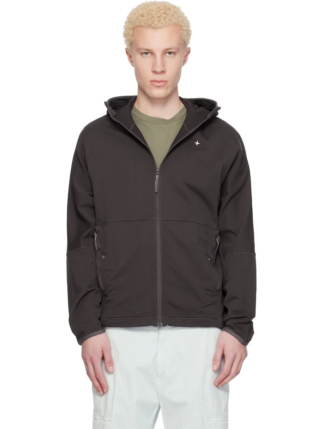 Gray 6100069 Stretch Cotton Fleece Stellina Hoodie - 1