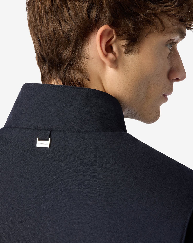 Blue padded vest in technical fabric 5
