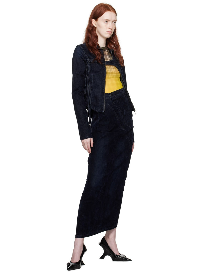 OTTOLINGER Navy Fitted Denim Jacket outlook