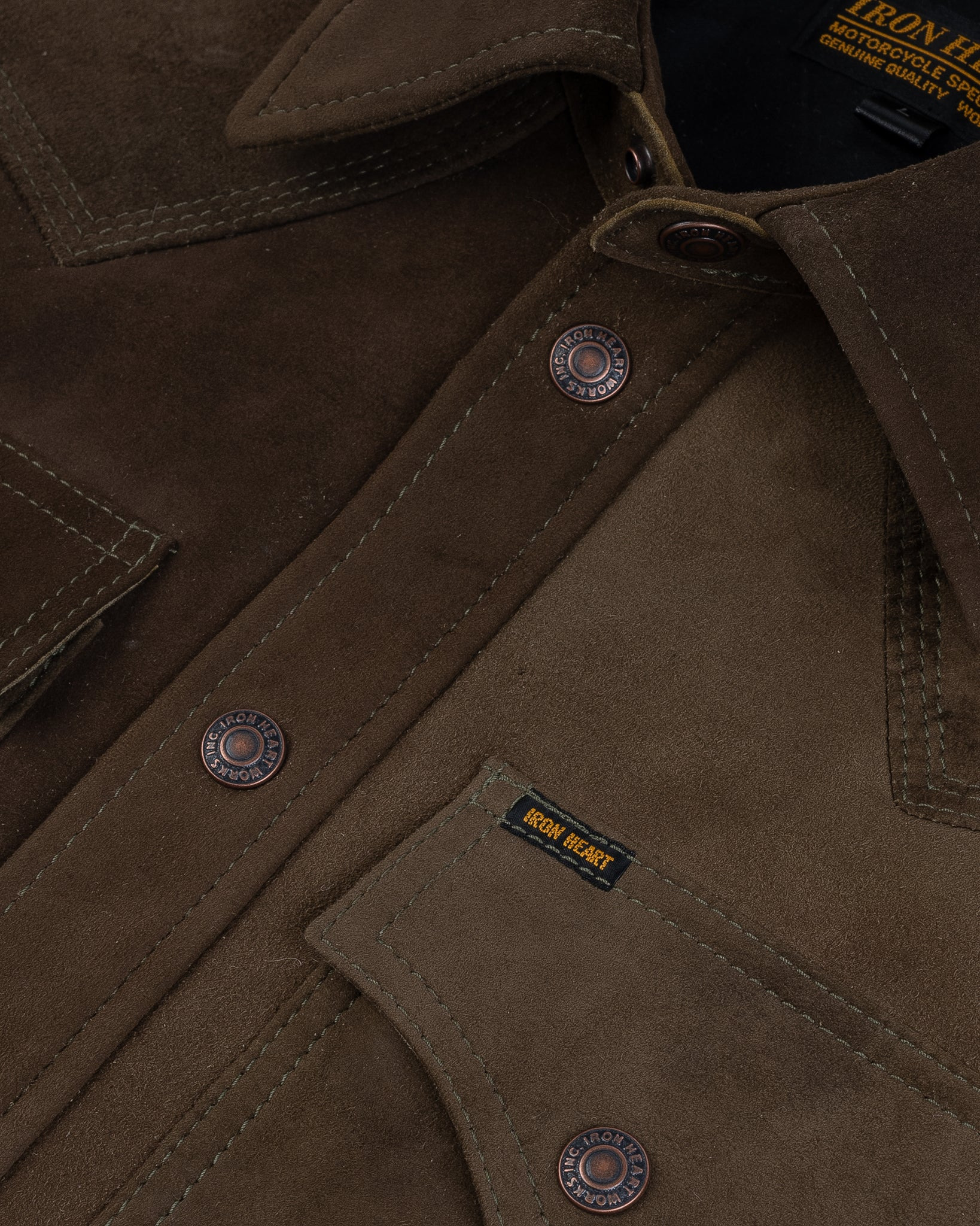IHSB-BIGBUCK-OLV Deerskin Western Shirt 'The Big Buck' - Olive - 13