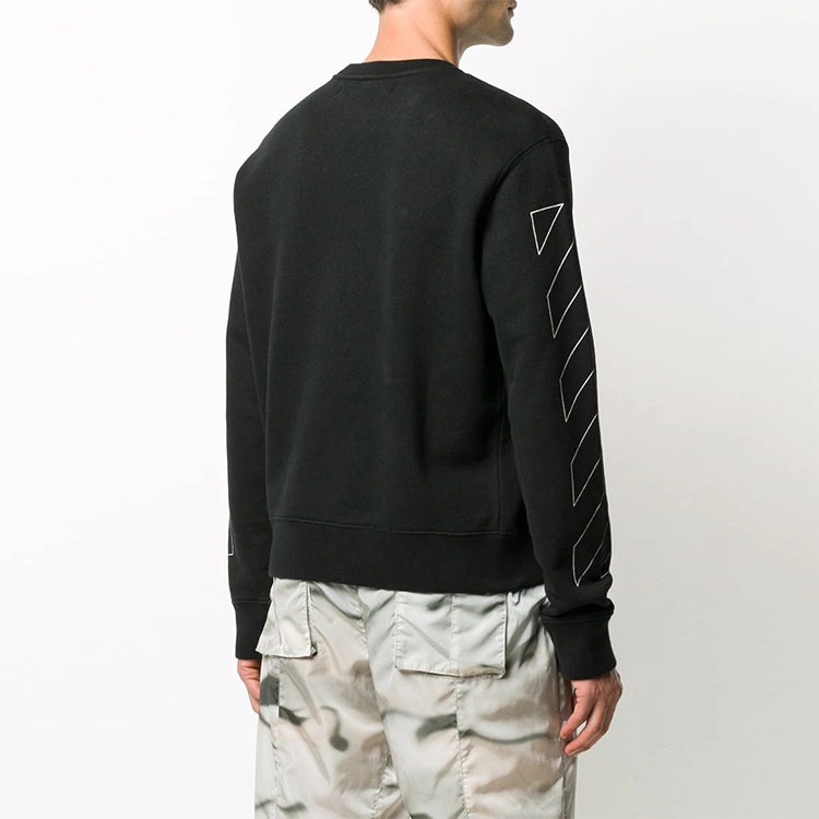 Off-White Diagonal Stripes Logo Pullover Men Black OMBA025F20FLE0011001 - 3