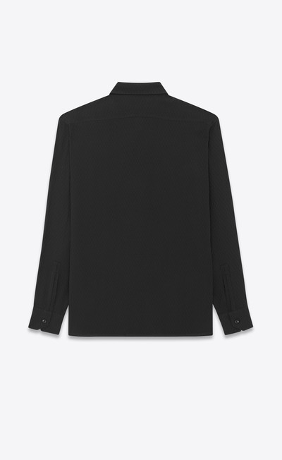 SAINT LAURENT yves collar classic shirt in matte and shiny silk outlook