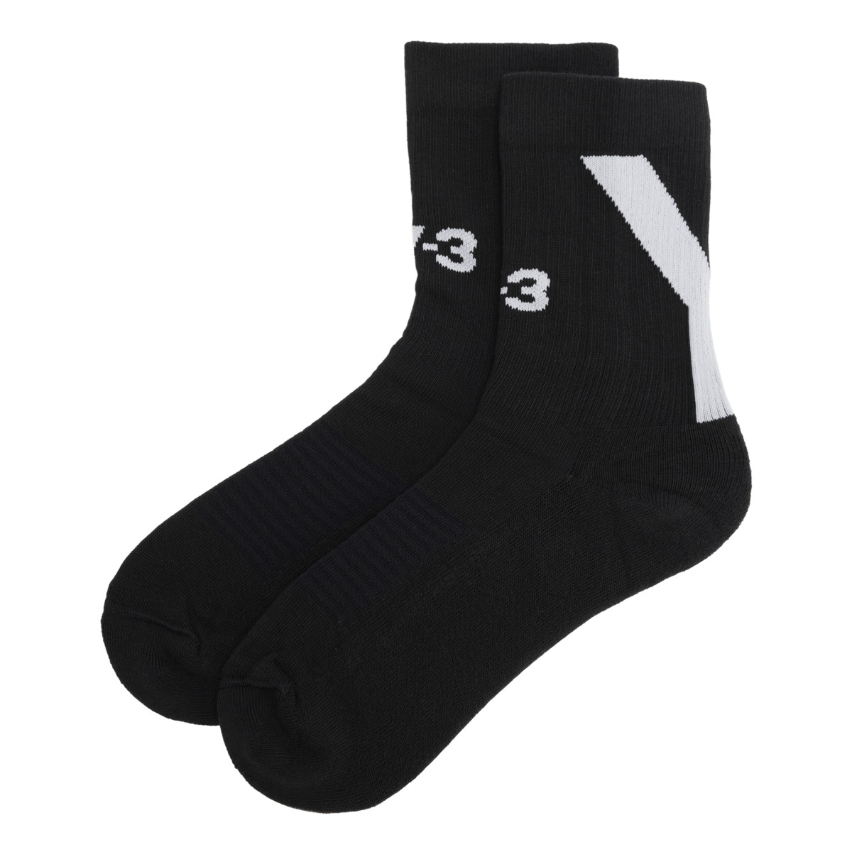 Y-3 Logo Hi Sock in Black - 1