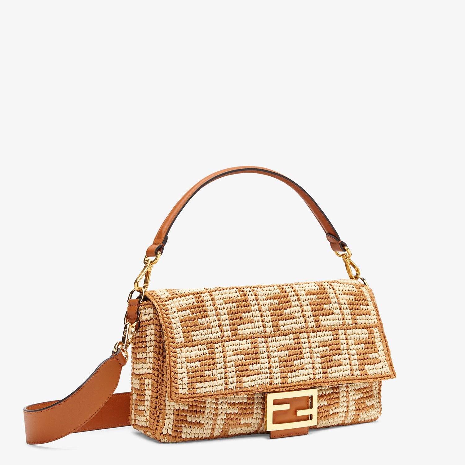 Ochre FF raffia bag - 2