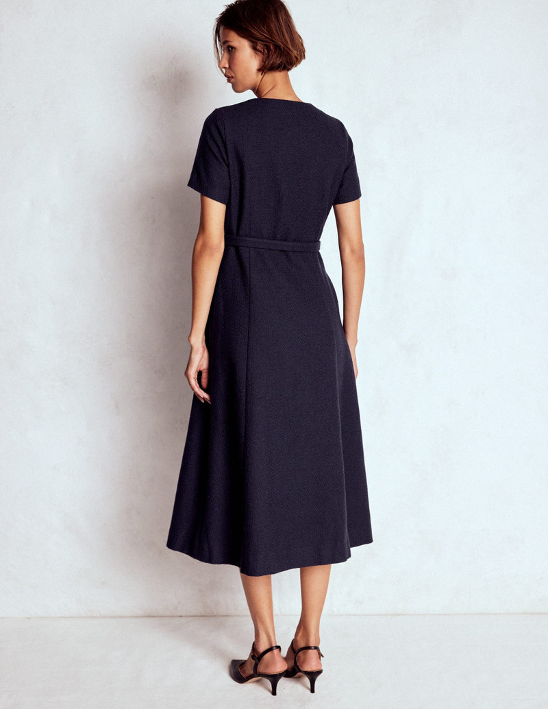 Charlotte Cotton Midi Dress-Navy 4