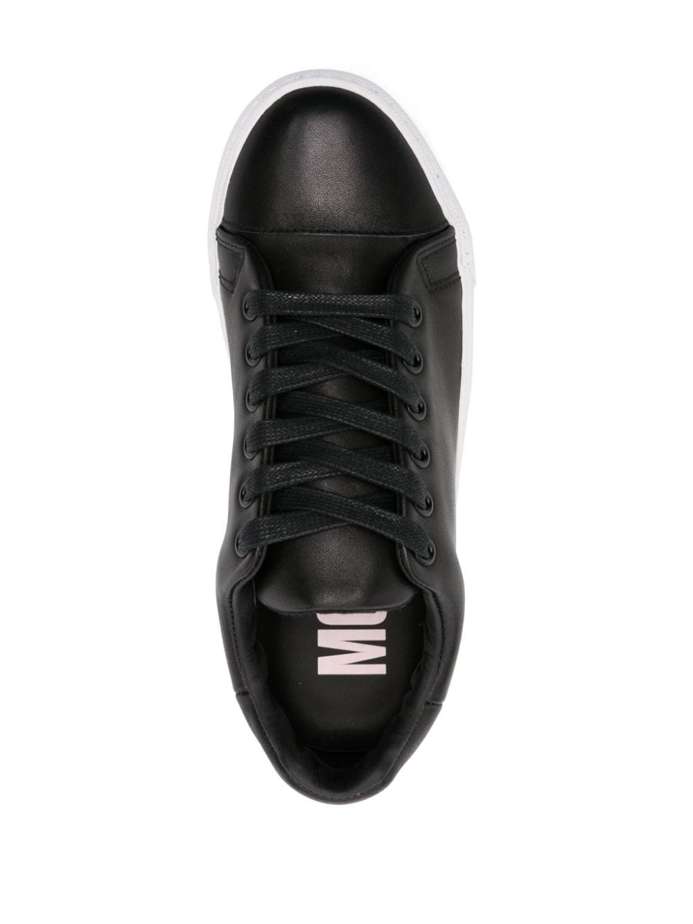 logo-embossed leather sneakers - 4