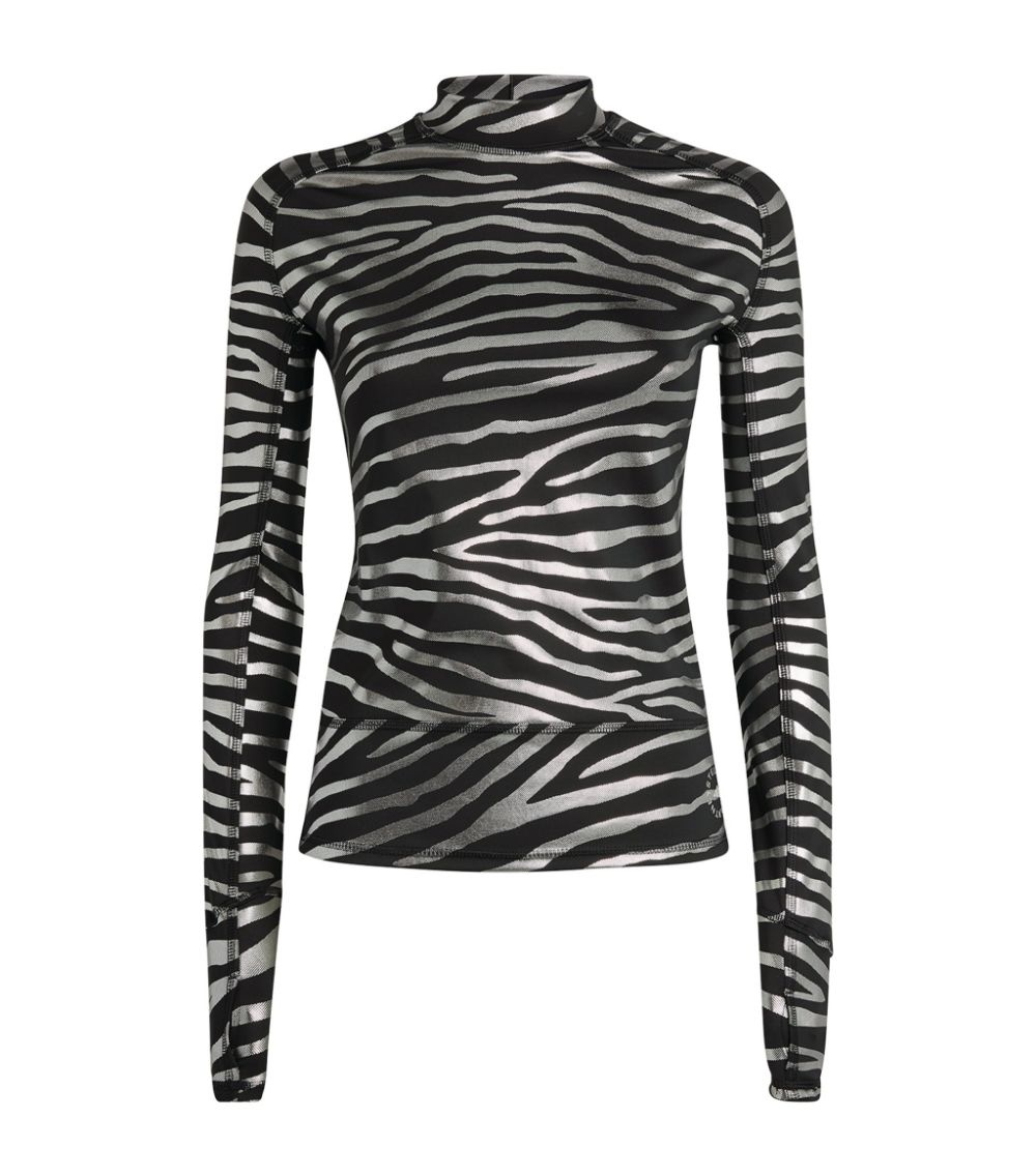 Zebra Print Long-Sleeved Top - 1