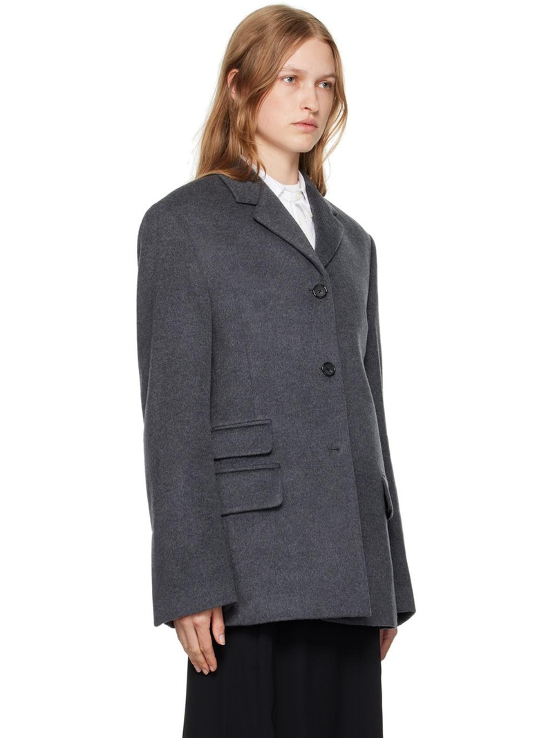 TOTEME Gray Straight Blazer outlook