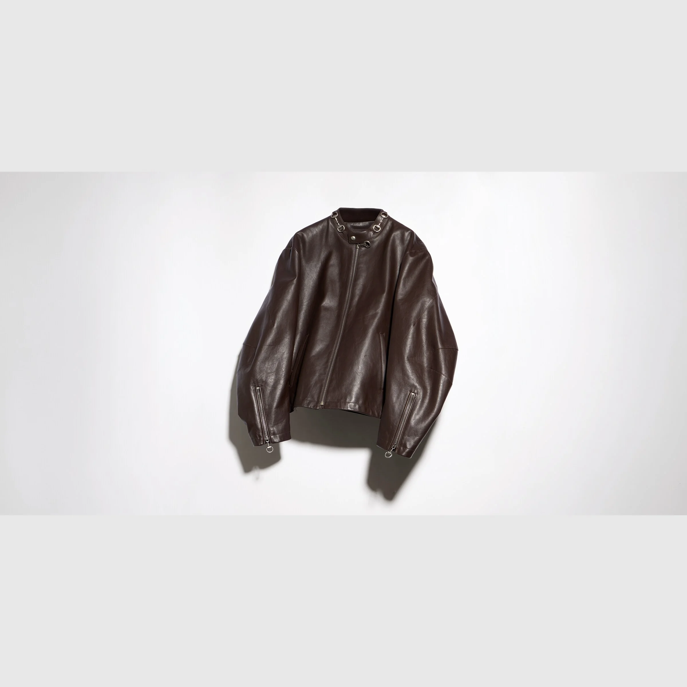 Treated bull leather jacket - 1