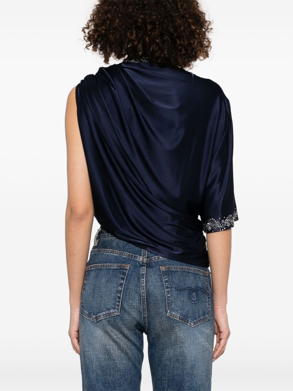buckle-detail draped top - 4
