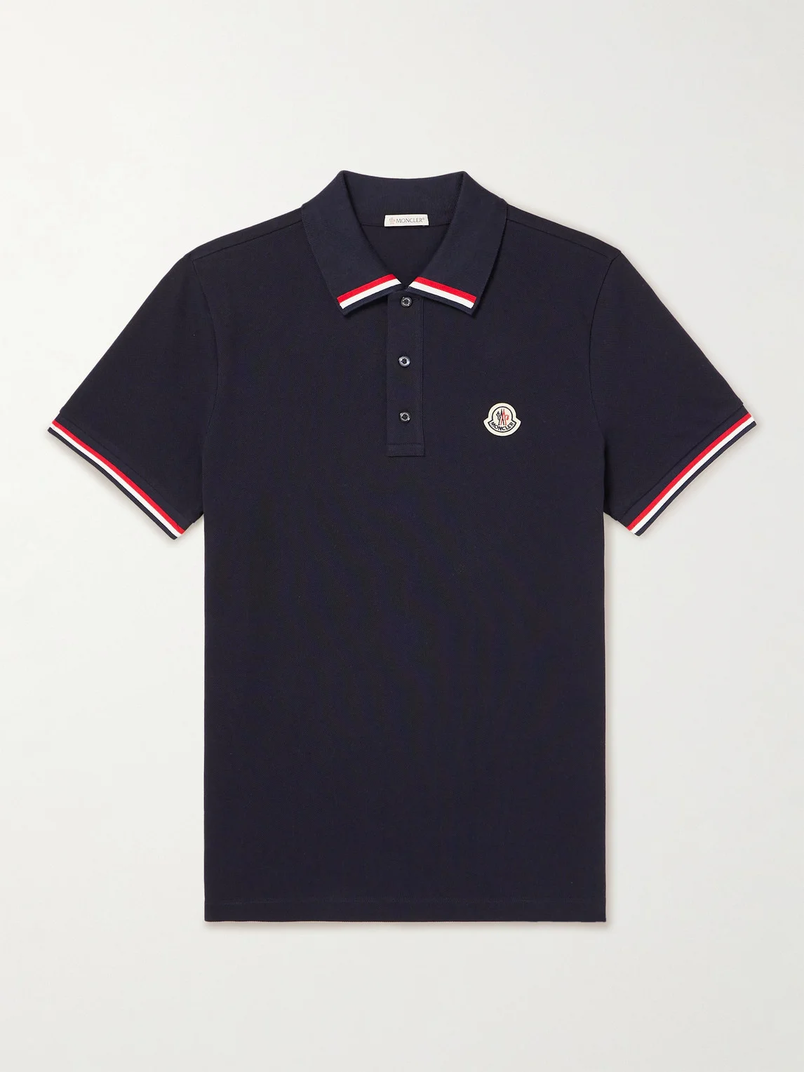 Logo-Appliquéd Striped Cotton-Piqué Polo Shirt - 1