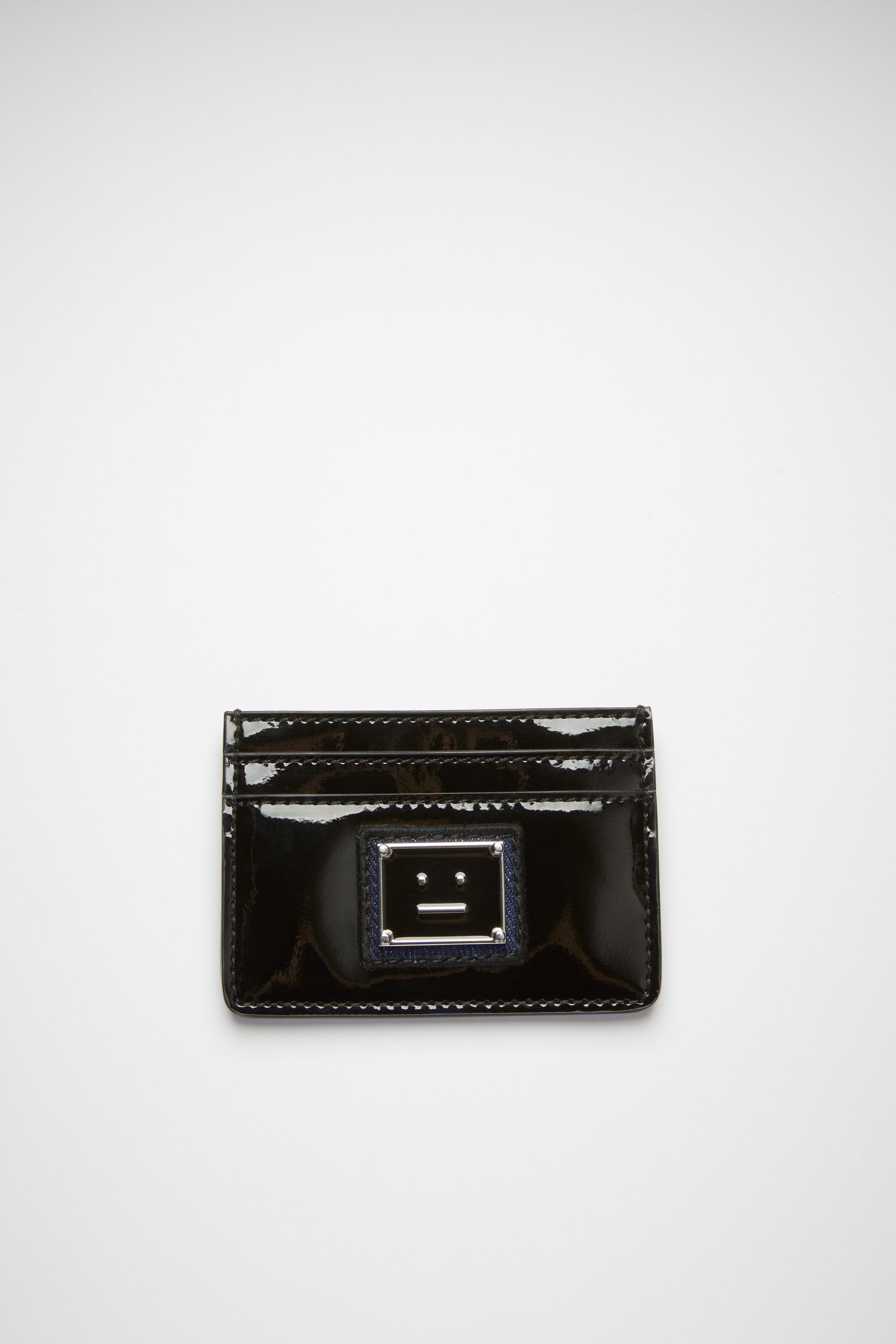 Face logo card holder - Black/black - 1