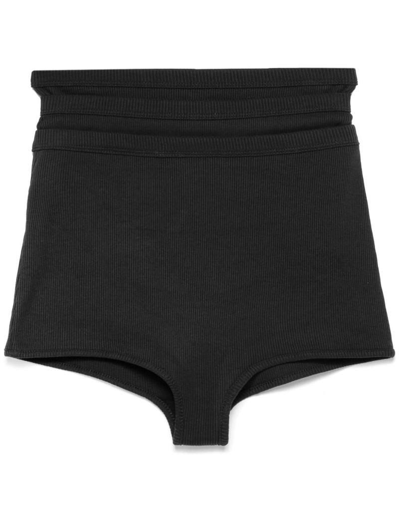 layered-effect mini shorts 1