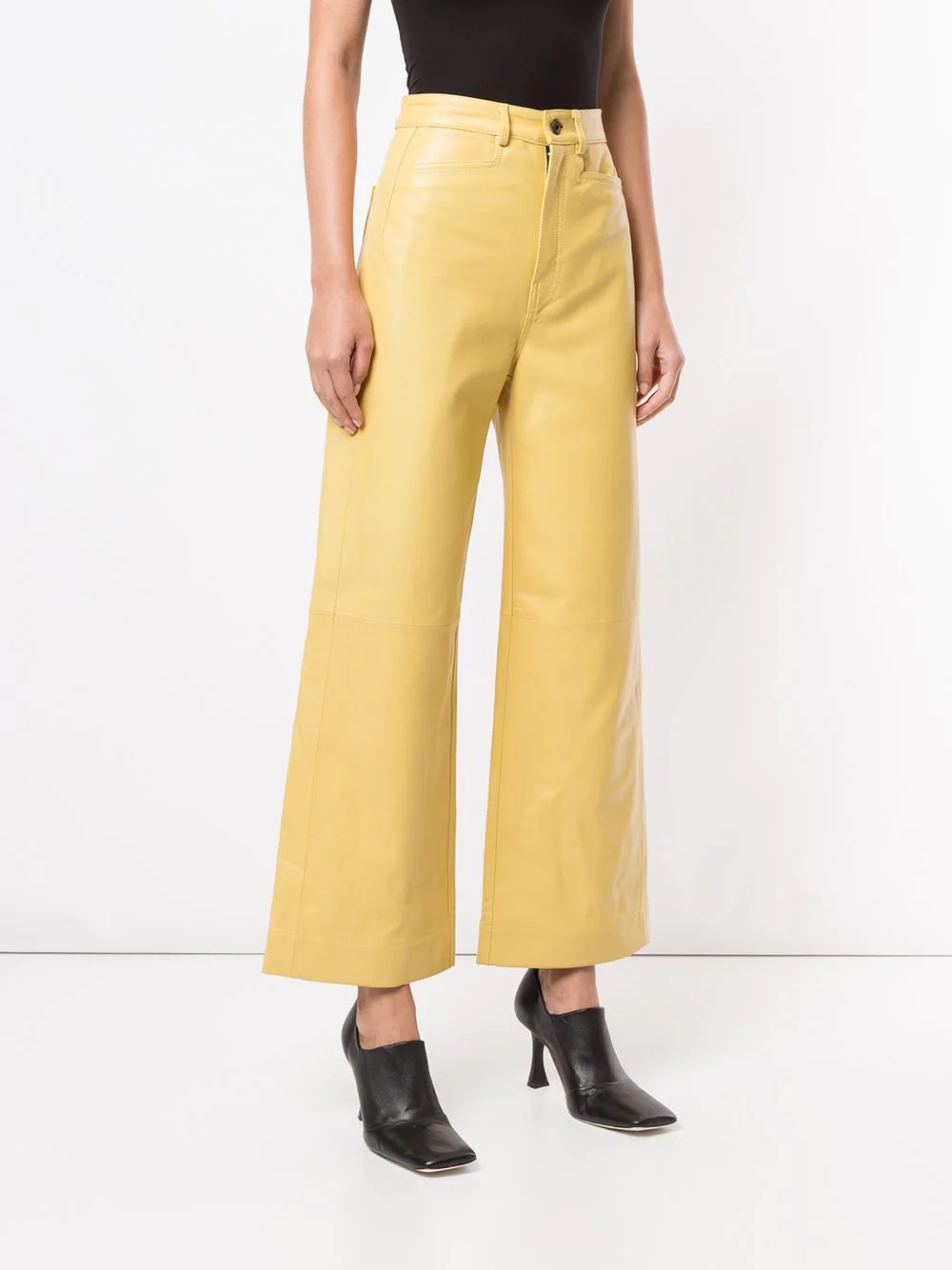 nappa leather flared trousers - 3