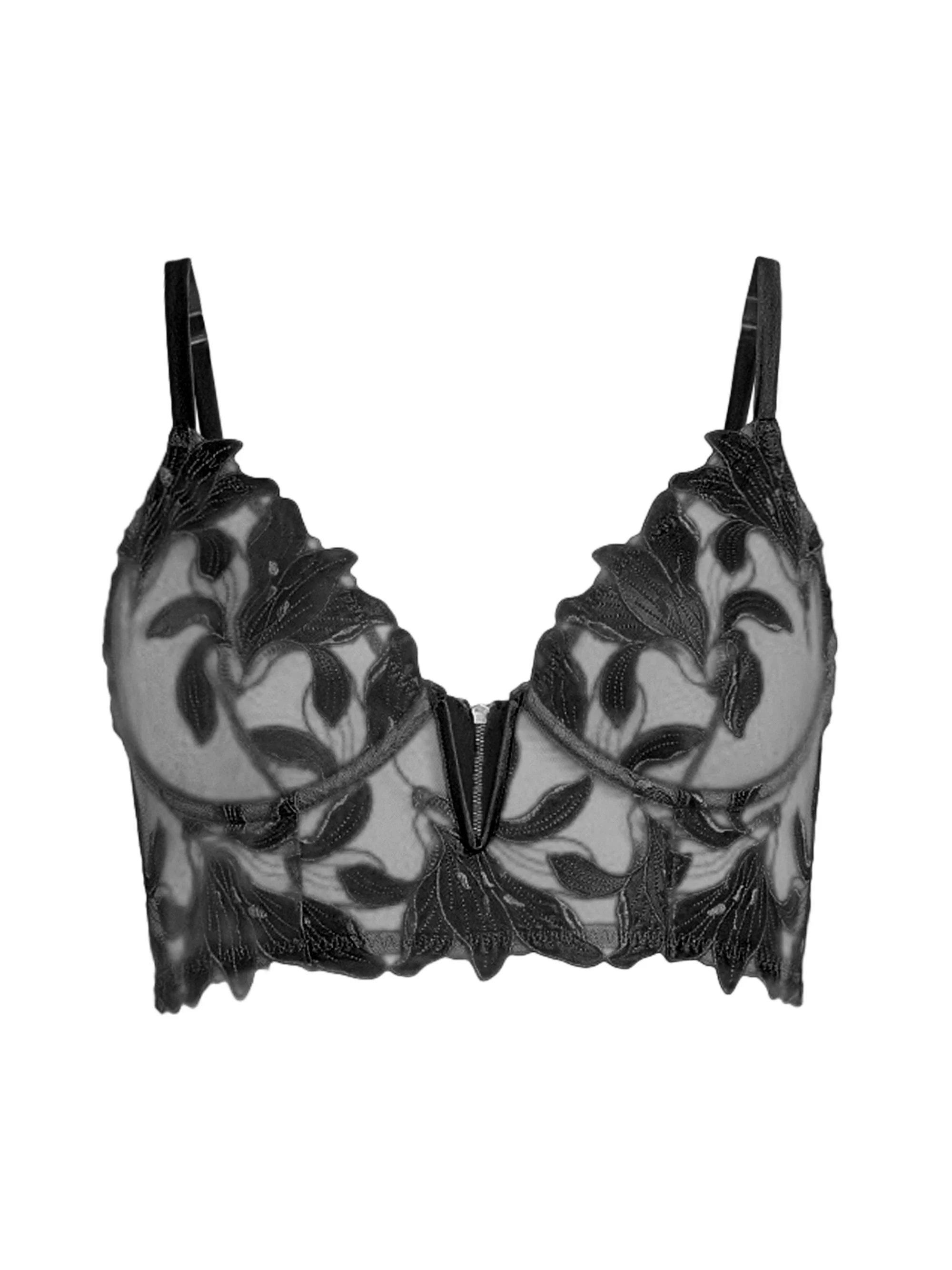 Women's Lily Lace Longline Underwire Bra - Black - 1