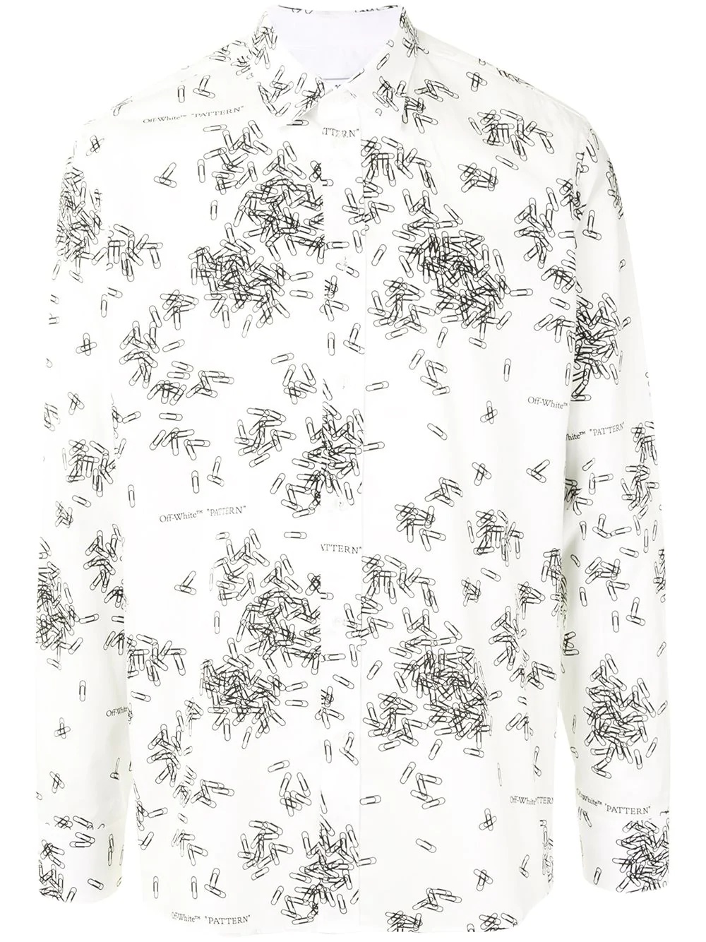 paperclip-print long-sleeve shirt - 1