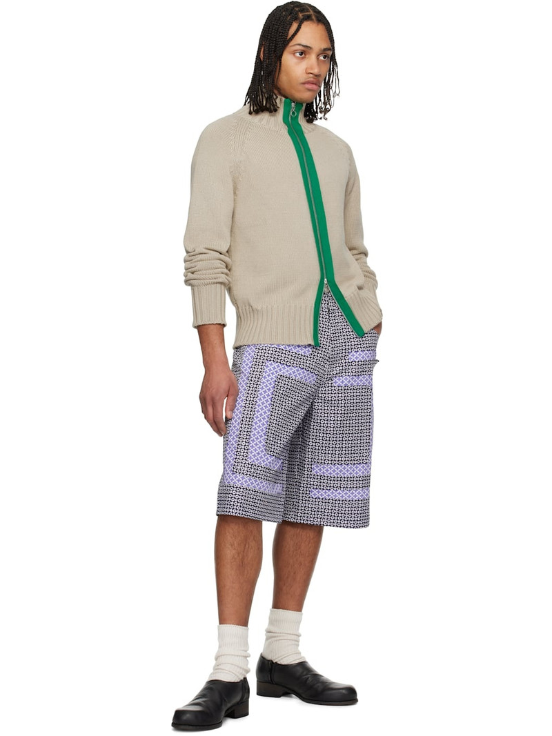 EDWARD CUMING SSENSE Exclusive Navy Flower Bermuda Shorts outlook