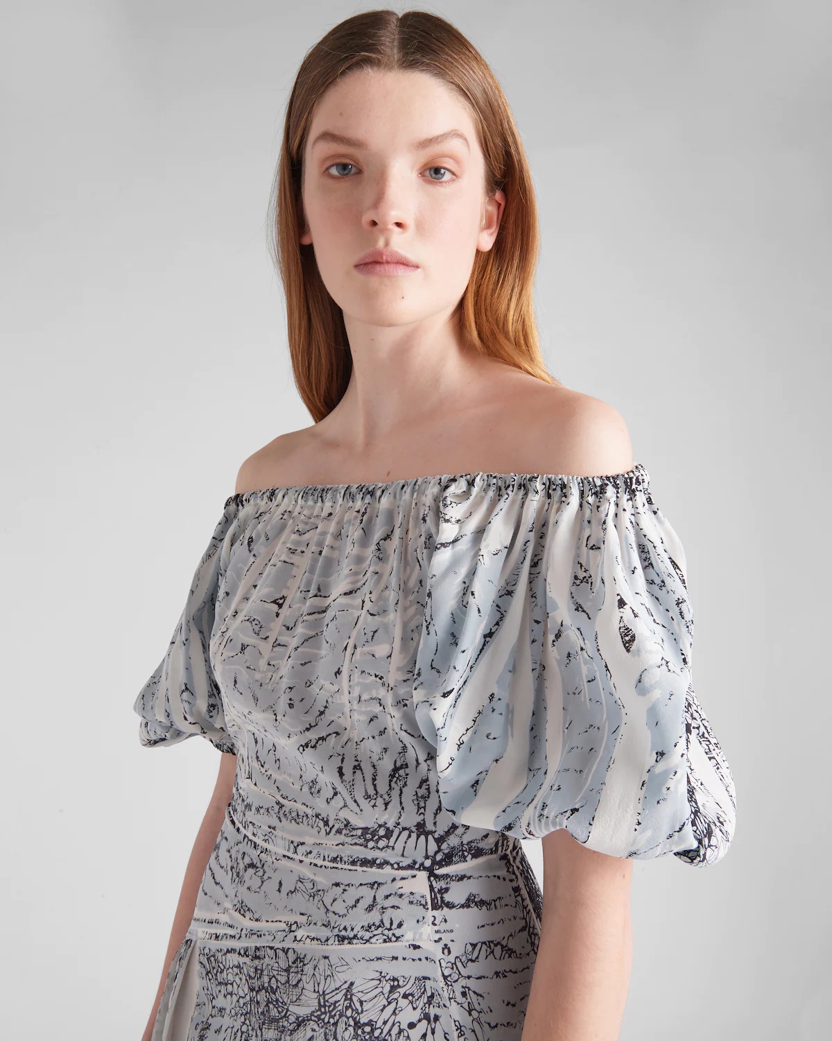 Printed crêpe de Chine dress - 3
