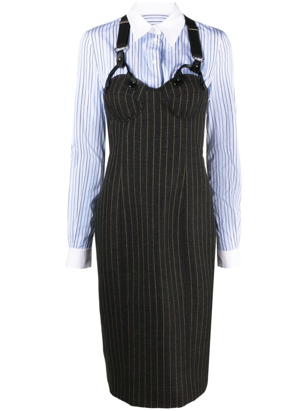 pinstripe wool midi rise - 1