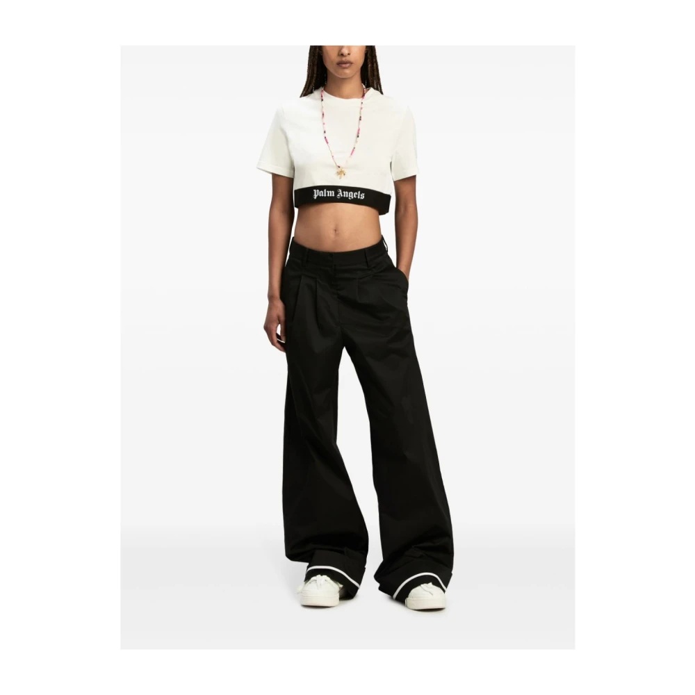 パーム・エンジェルス ロゴ アンダーバンド クロップドトップ Palm Angels LOGO UNDERBAND CREW NECK T-SHIRT | miinto