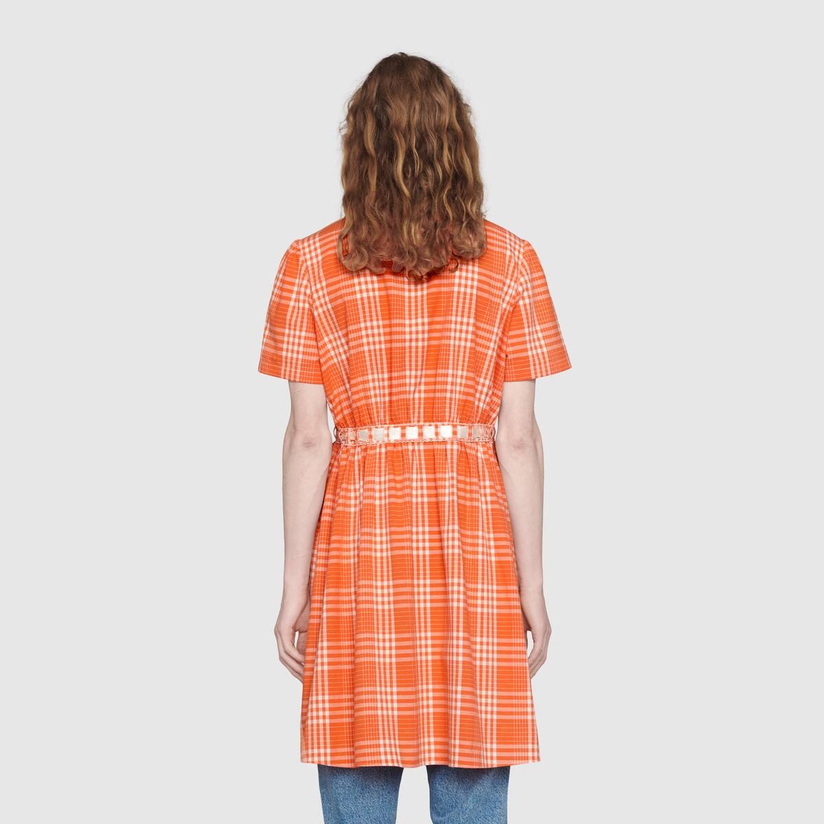 Tartan cotton long smock shirt - 4