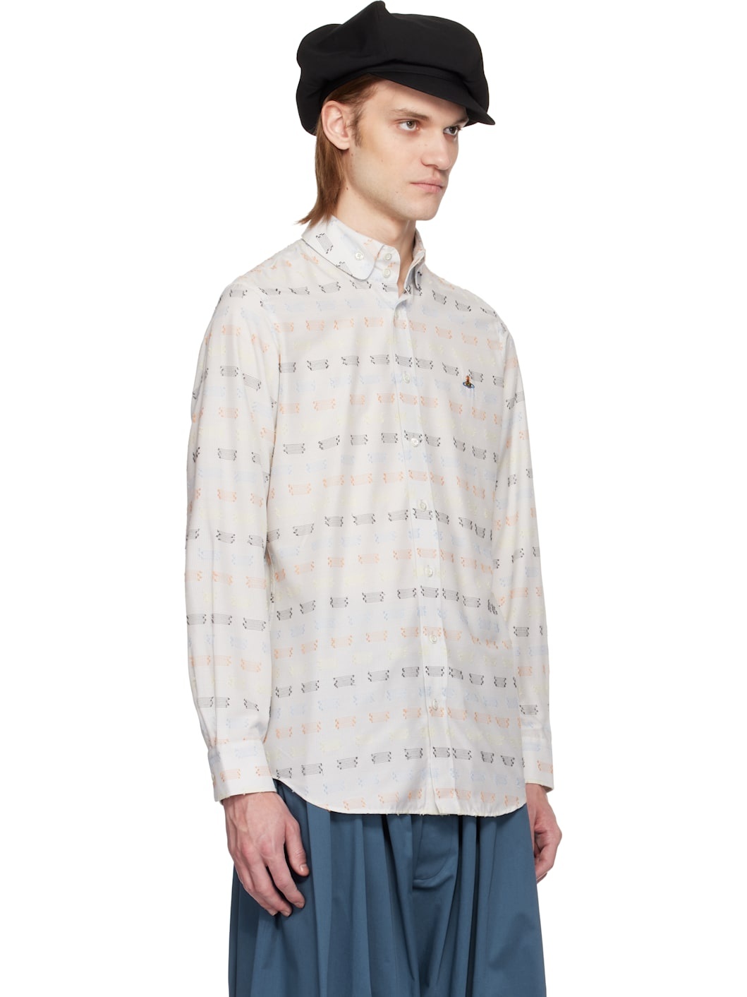 White Two Button Krall Shirt - 2