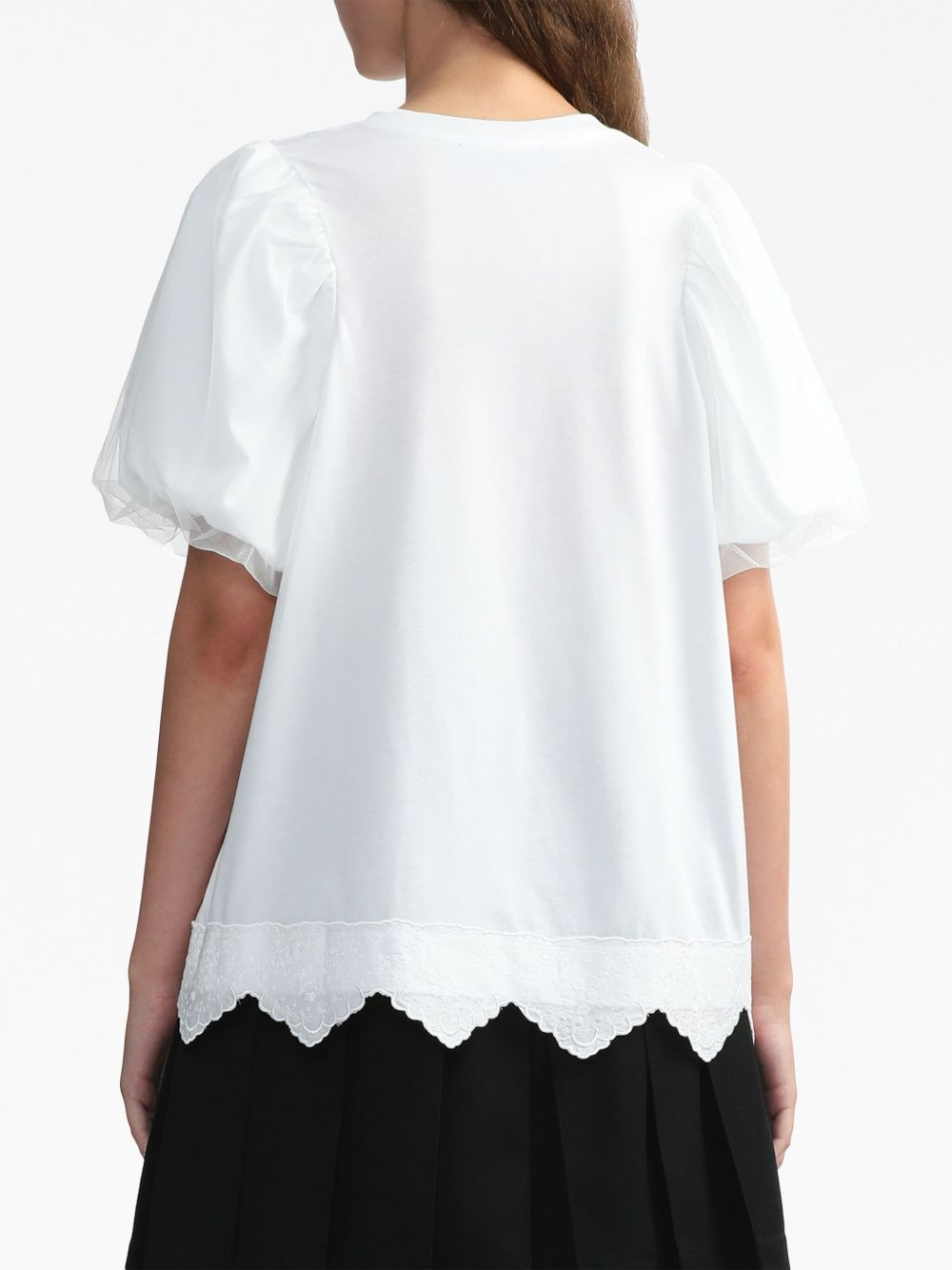 pearl-embellished cotton T-shirt - 4