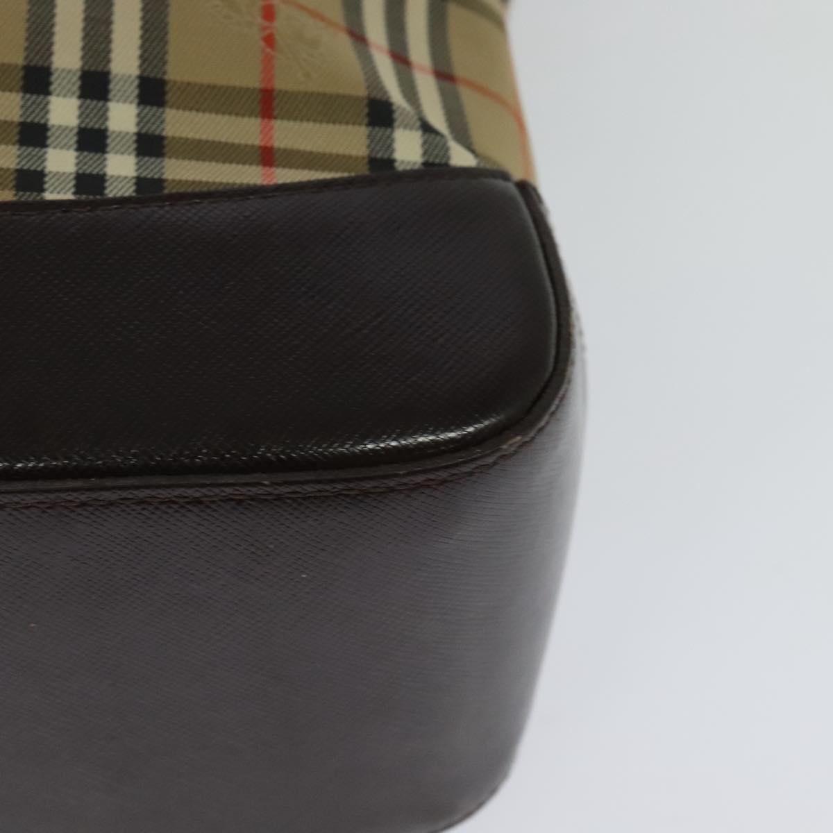 Burberry Nova Check Shoulder Bag Canvas Leather Beige Brown Gold - 13