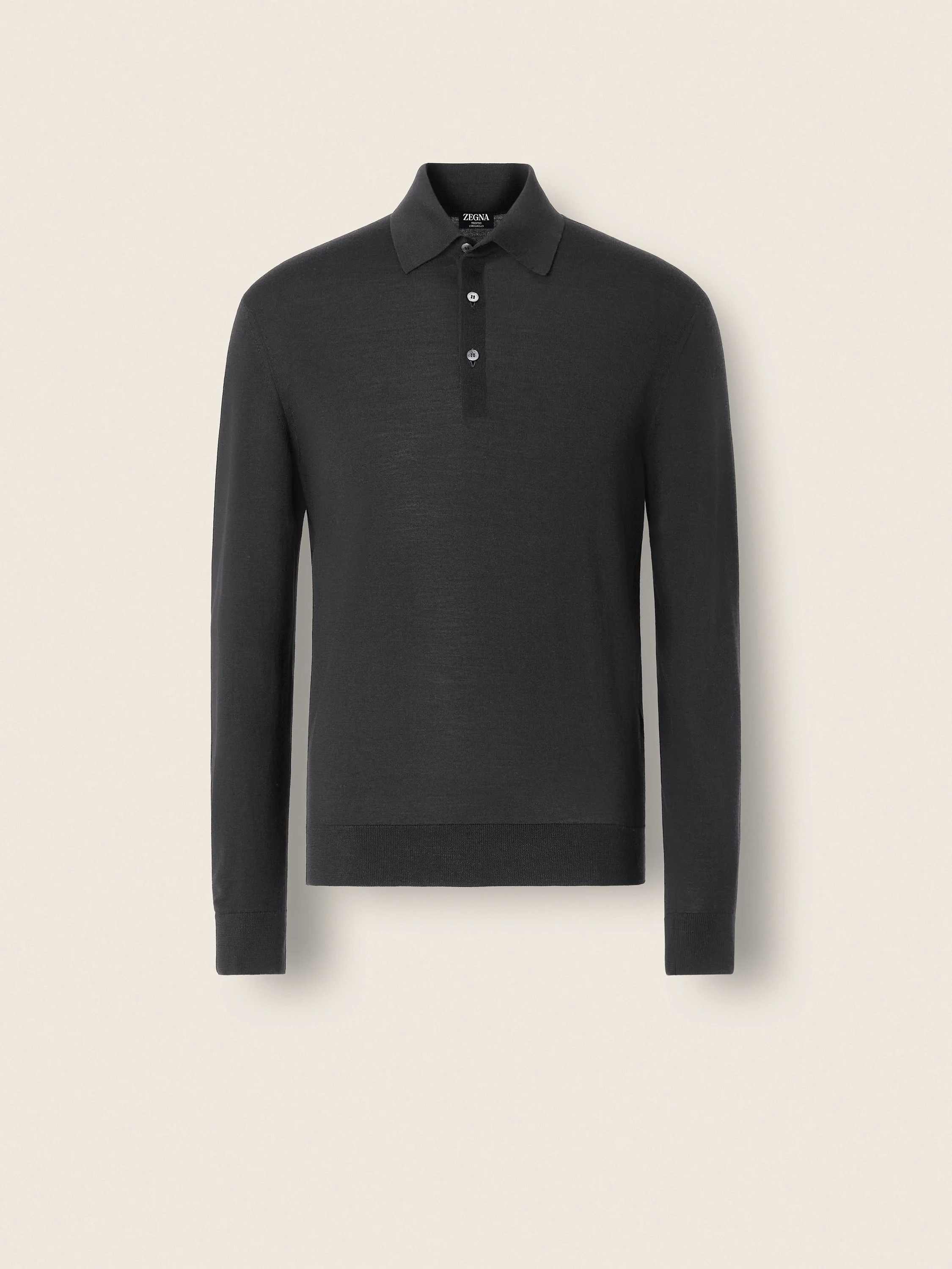 DARK GREY TROFEO 15MILMIL15 WOOL POLO SHIRT - 1